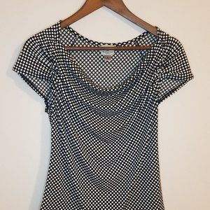 Worthington Black and White Polka dot Blouse